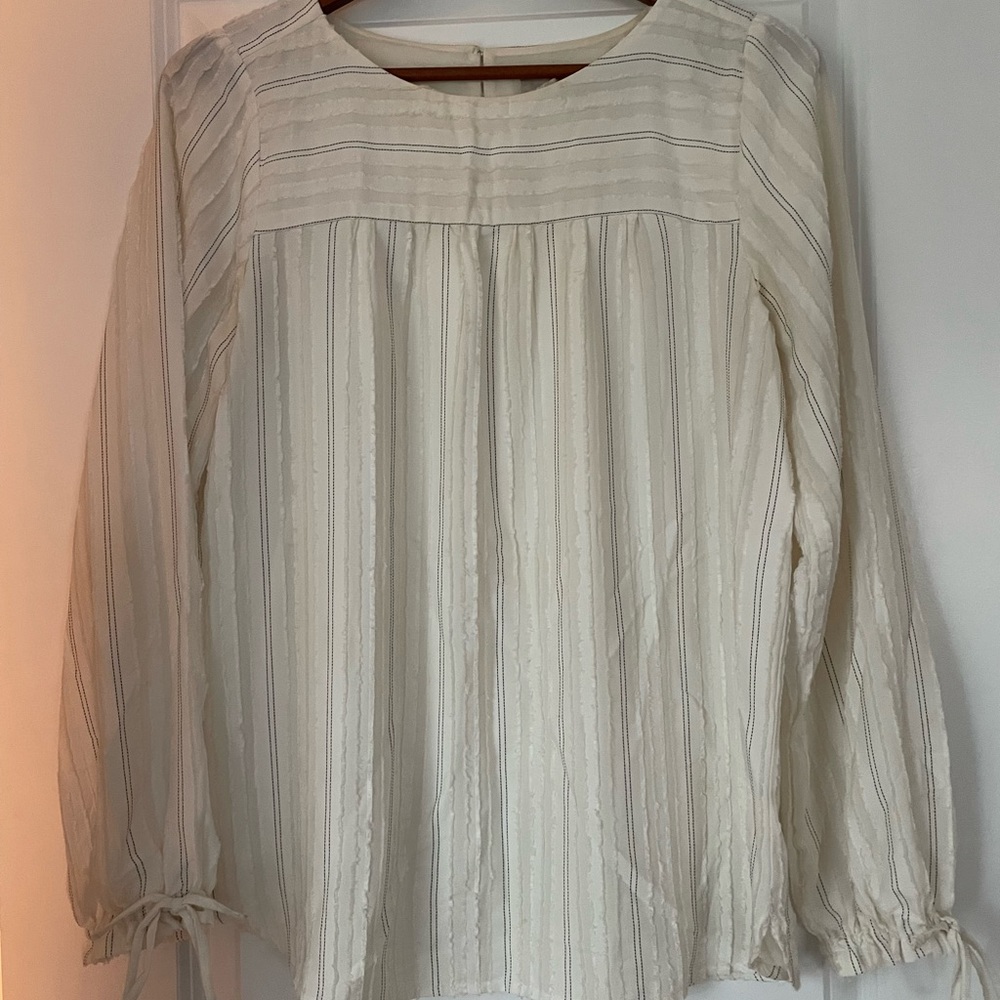 White pinstripe loft blouse